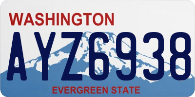 WA license plate AYZ6938