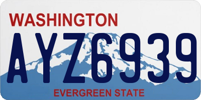 WA license plate AYZ6939