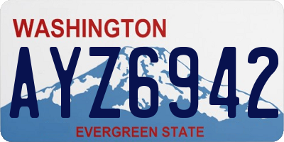 WA license plate AYZ6942