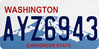 WA license plate AYZ6943