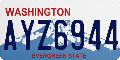 WA license plate AYZ6944