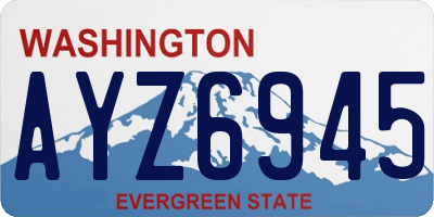 WA license plate AYZ6945