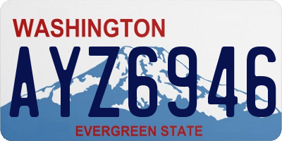 WA license plate AYZ6946