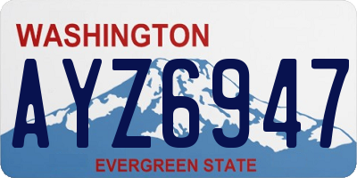 WA license plate AYZ6947