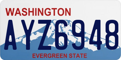 WA license plate AYZ6948