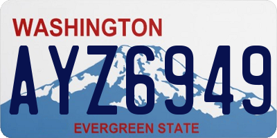 WA license plate AYZ6949