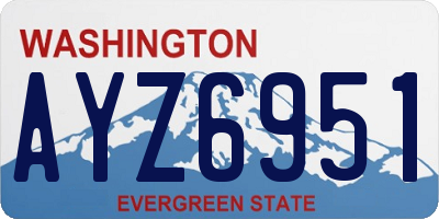 WA license plate AYZ6951