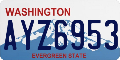 WA license plate AYZ6953