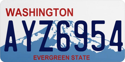 WA license plate AYZ6954