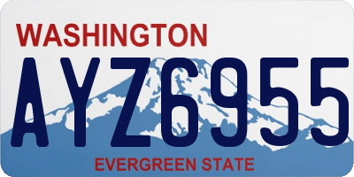 WA license plate AYZ6955