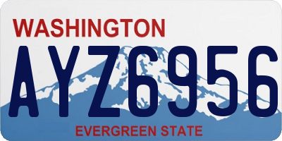 WA license plate AYZ6956