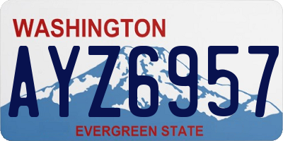 WA license plate AYZ6957