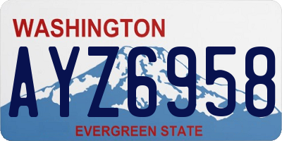 WA license plate AYZ6958