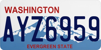 WA license plate AYZ6959