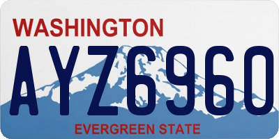 WA license plate AYZ6960