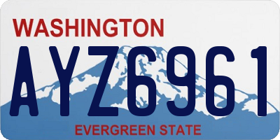 WA license plate AYZ6961