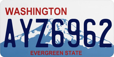 WA license plate AYZ6962