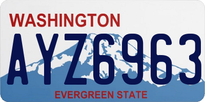 WA license plate AYZ6963