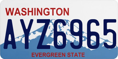 WA license plate AYZ6965