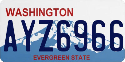 WA license plate AYZ6966