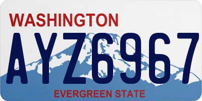 WA license plate AYZ6967