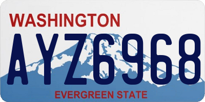 WA license plate AYZ6968