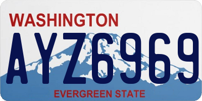 WA license plate AYZ6969