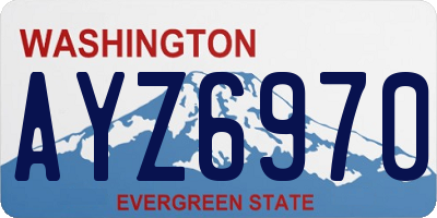 WA license plate AYZ6970