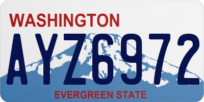 WA license plate AYZ6972