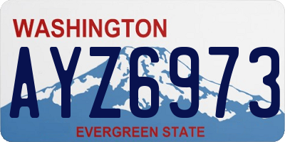 WA license plate AYZ6973