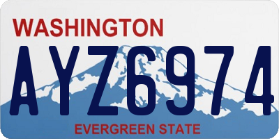 WA license plate AYZ6974