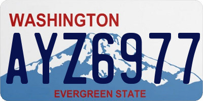 WA license plate AYZ6977