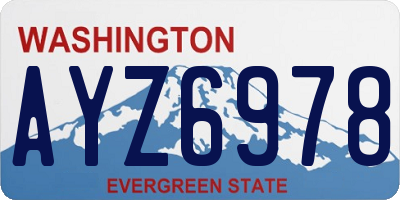 WA license plate AYZ6978