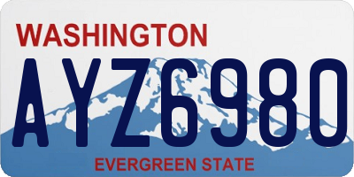 WA license plate AYZ6980