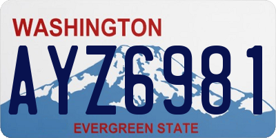 WA license plate AYZ6981