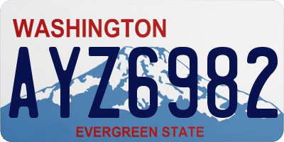 WA license plate AYZ6982