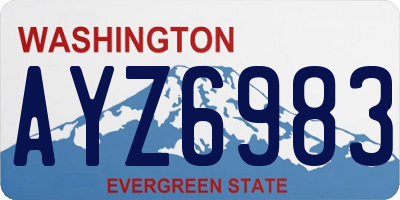 WA license plate AYZ6983