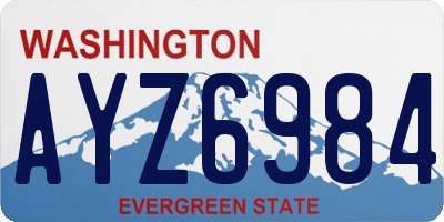 WA license plate AYZ6984