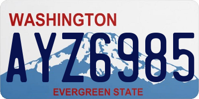 WA license plate AYZ6985