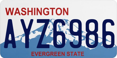 WA license plate AYZ6986