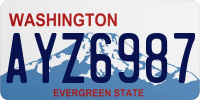 WA license plate AYZ6987