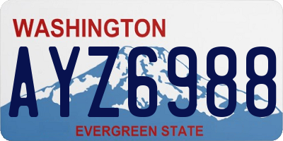 WA license plate AYZ6988