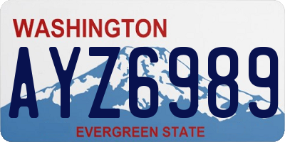 WA license plate AYZ6989