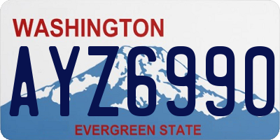 WA license plate AYZ6990