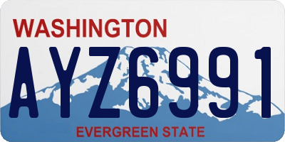 WA license plate AYZ6991