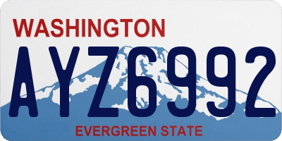 WA license plate AYZ6992