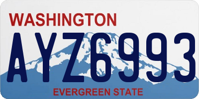 WA license plate AYZ6993