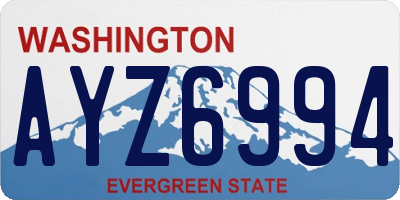 WA license plate AYZ6994