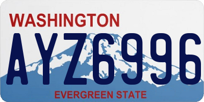 WA license plate AYZ6996