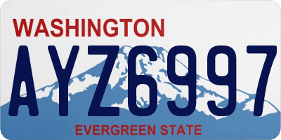 WA license plate AYZ6997